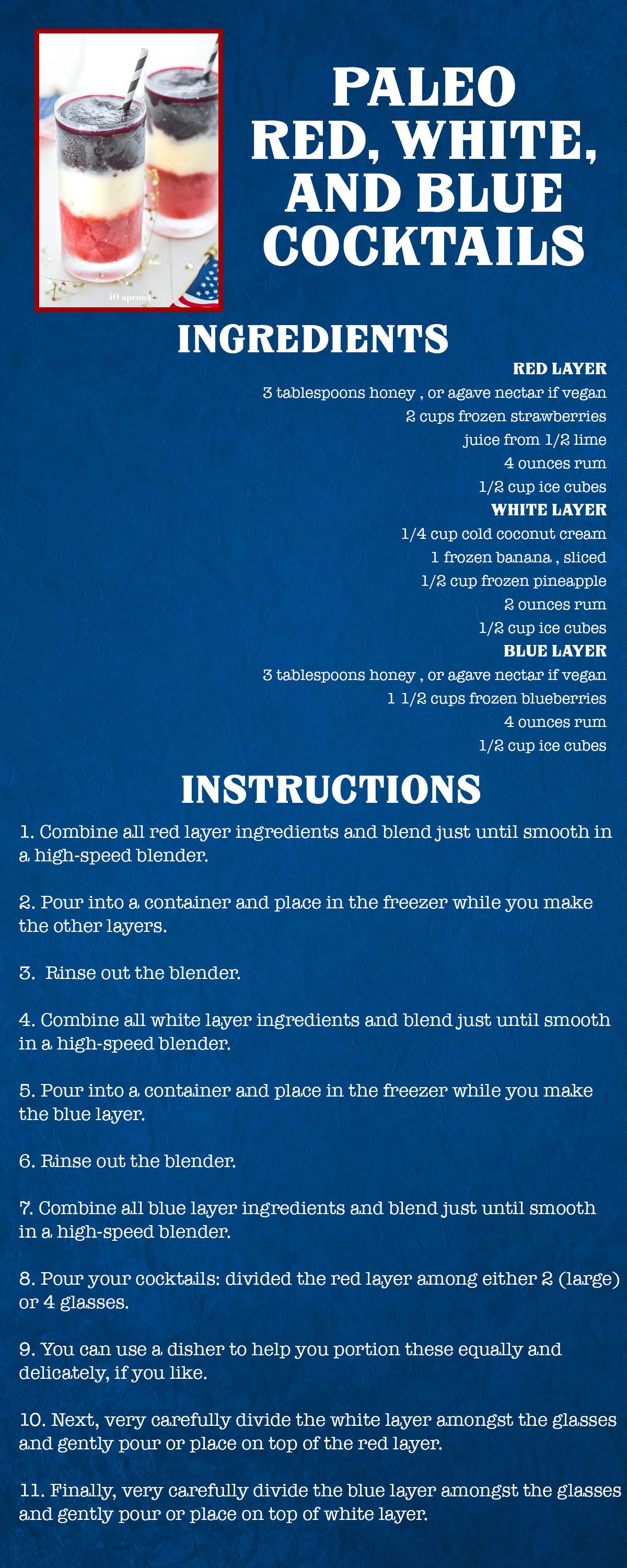 Paleo Red, White, and Blue Cocktails Recipe Card